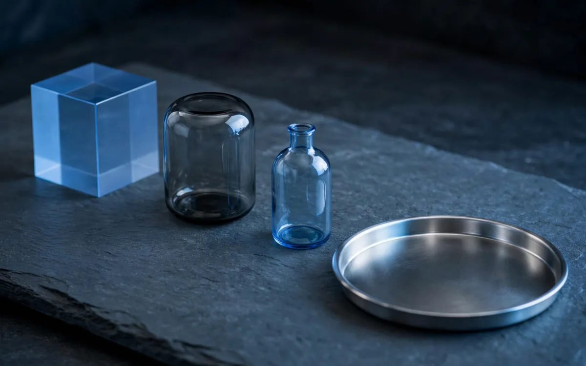 Conceptual metal and glass composition for how the information is used