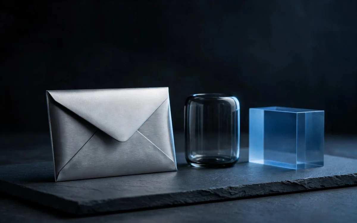 Conceptual metal and glass composition for email contact